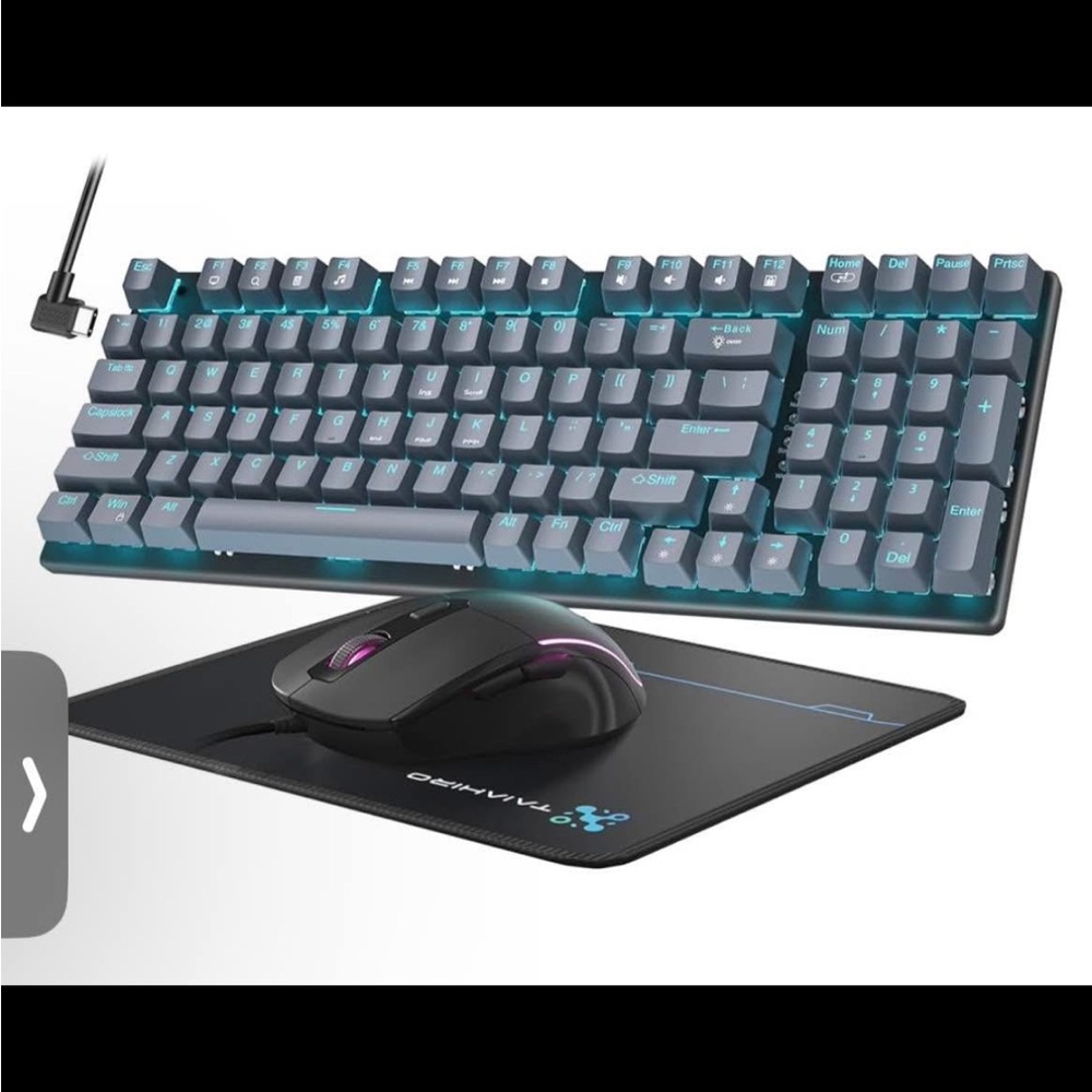 Gaming Keyboard and Mouse Set with RGB Lighting
